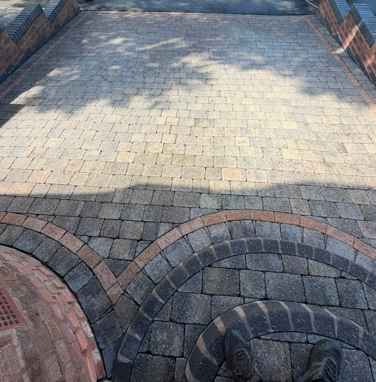 Block paving after cleaning and re-sanding